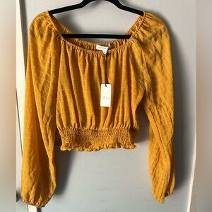 Yellow Smocked Women's Top